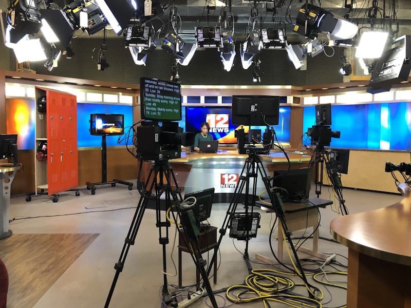 Television studio camera and equipment